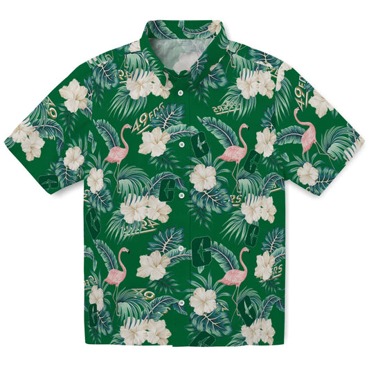 Charlotte 49ers Hawaiian Shirt - Flamingo and Hibiscus | Moonbestprint