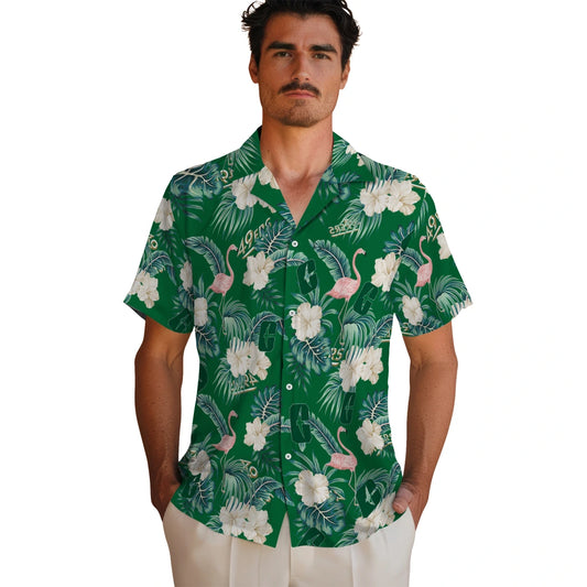 Charlotte 49ers Hawaiian Shirt - Flamingo and Hibiscus | Moonbestprint