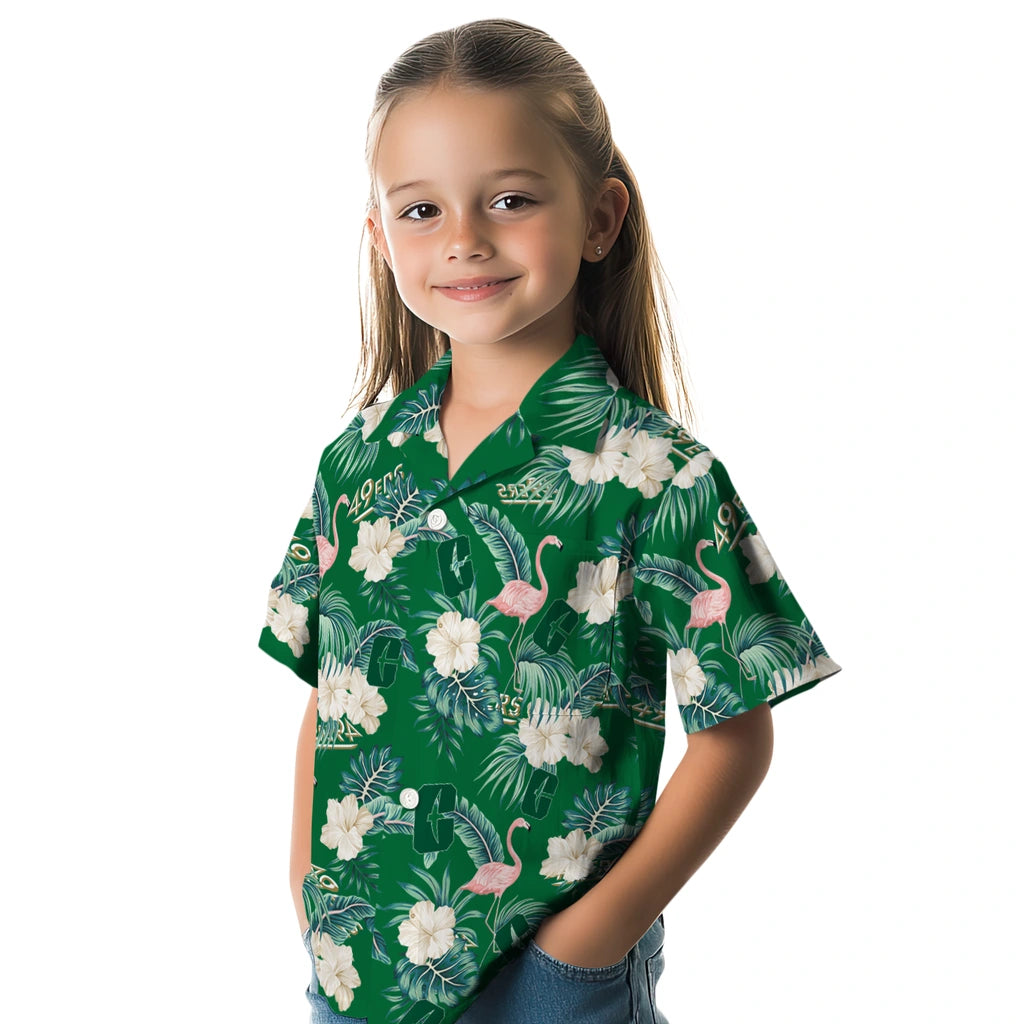 Charlotte 49ers Hawaiian Shirt - Flamingo and Hibiscus | Moonbestprint