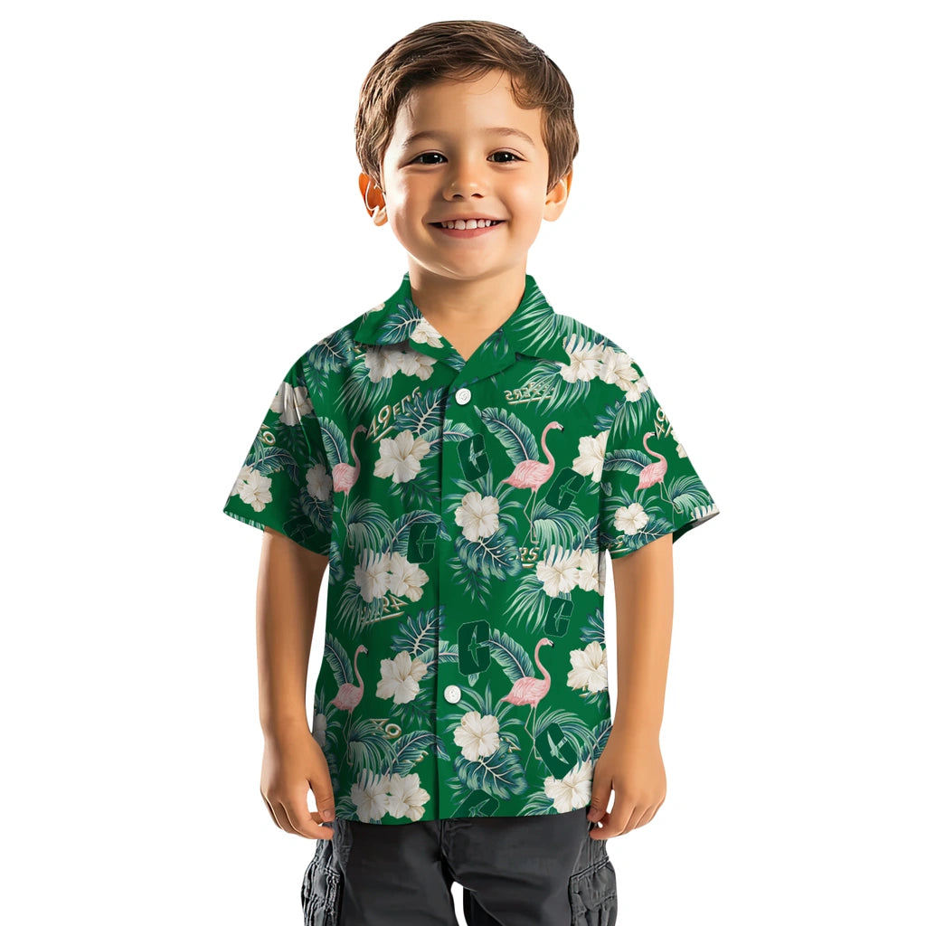 Charlotte 49ers Hawaiian Shirt - Flamingo and Hibiscus | Moonbestprint