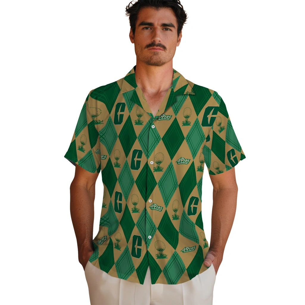 Charlotte 49ers Hawaiian Shirt - Golfing Plaid | Moonbestprint