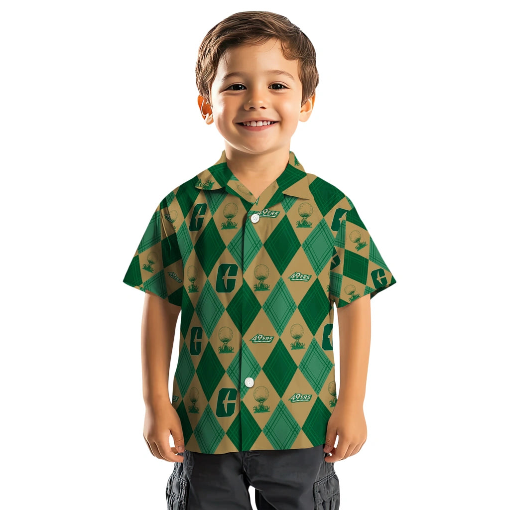 Charlotte 49ers Hawaiian Shirt - Golfing Plaid | Moonbestprint