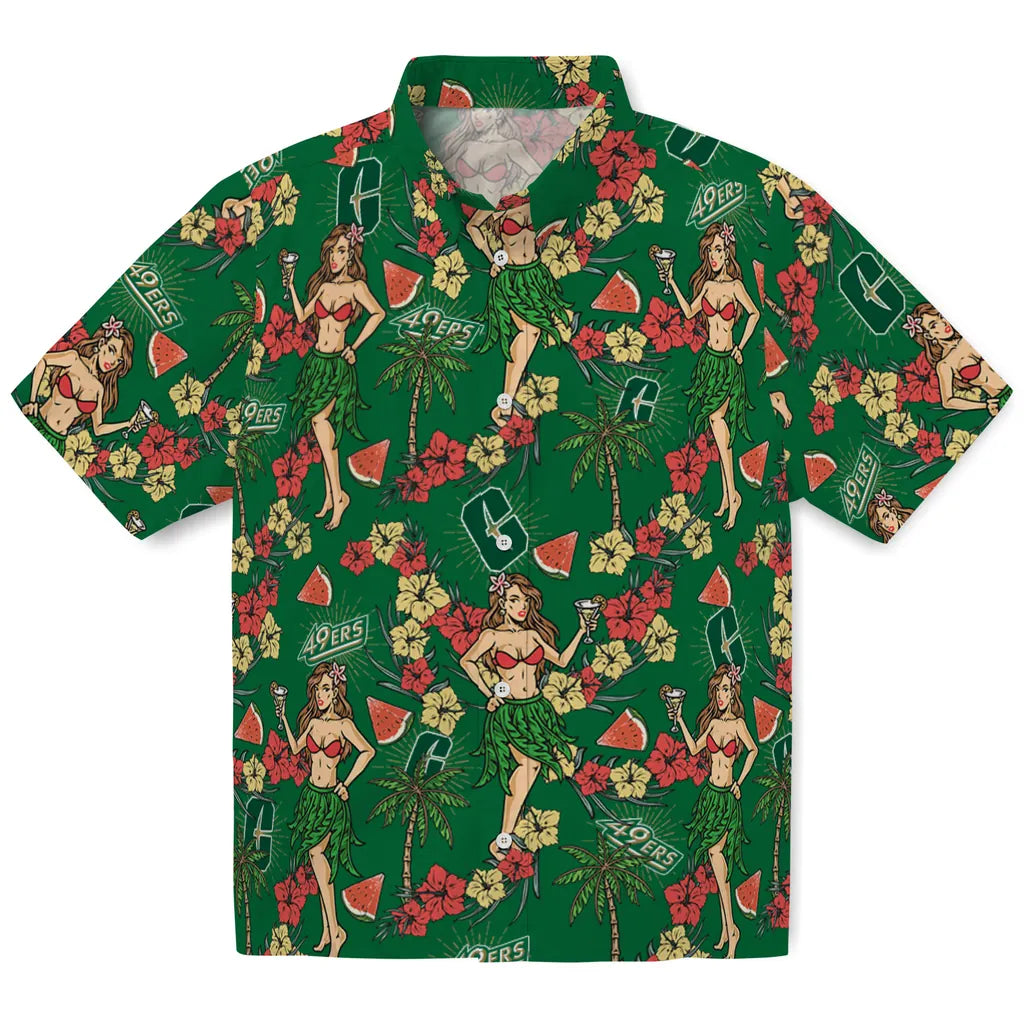 Charlotte 49ers Hawaiian Shirt - Hawaiian Girls Design | Moonbestprint
