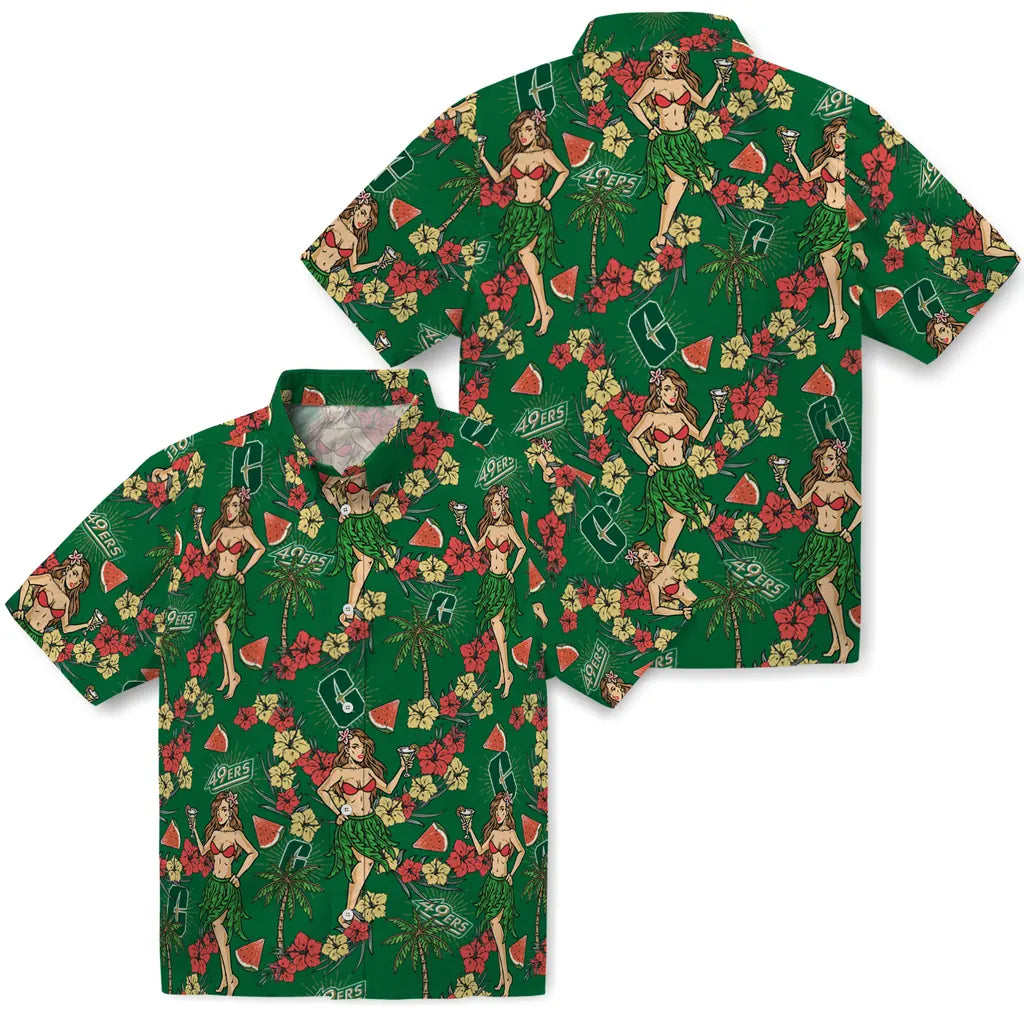 Charlotte 49ers Hawaiian Shirt - Hawaiian Girls Design | Moonbestprint