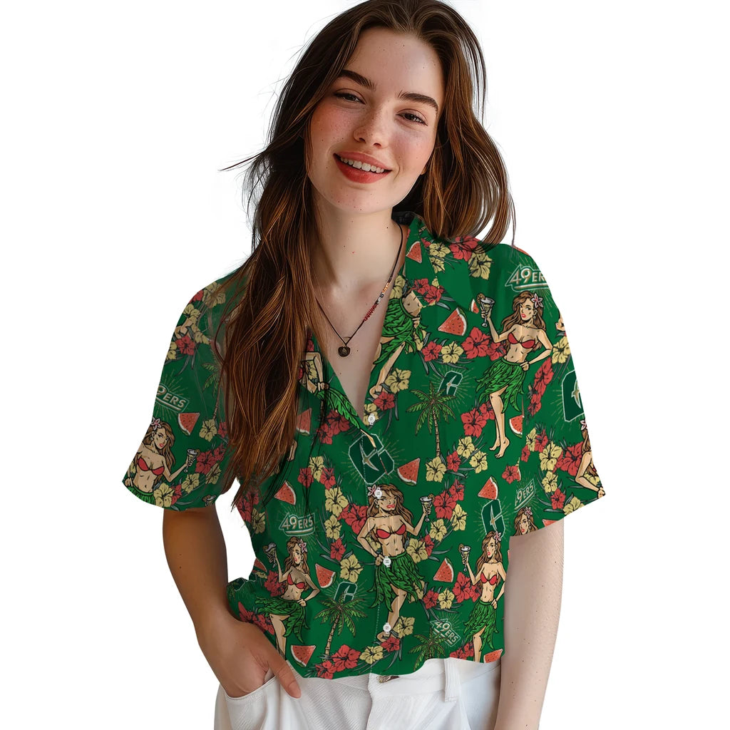 Charlotte 49ers Hawaiian Shirt - Hawaiian Girls Design | Moonbestprint