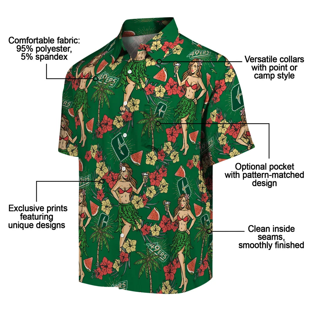 Charlotte 49ers Hawaiian Shirt - Hawaiian Girls Design | Moonbestprint