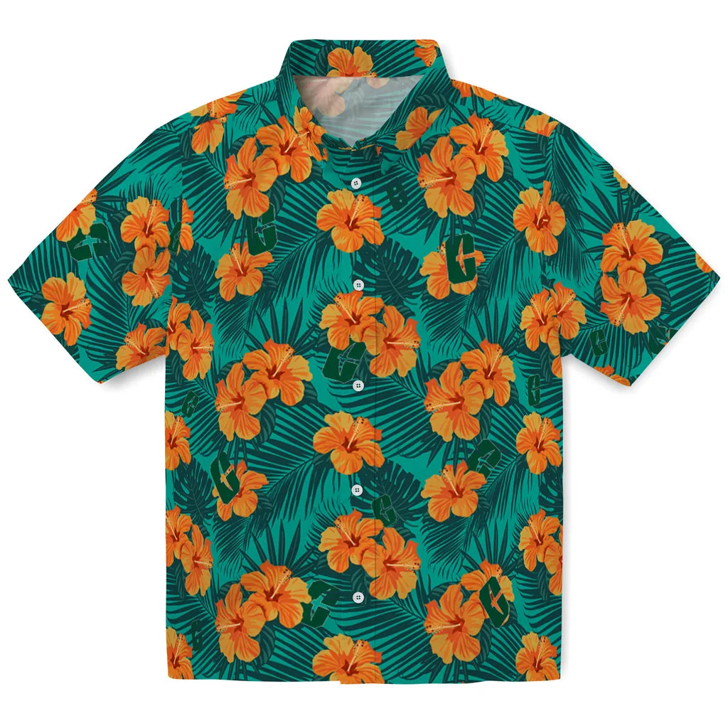 Charlotte 49ers Hawaiian Shirt - Hibiscus and Palm Leaves | Moonbestprint
