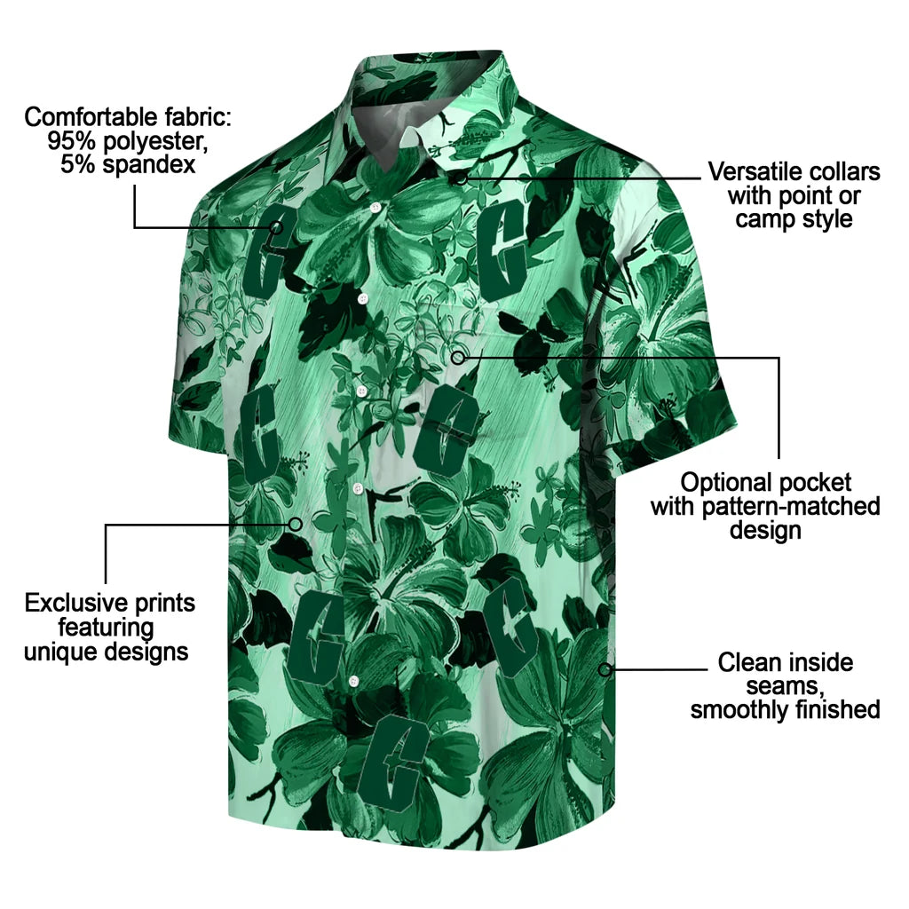 Charlotte 49ers Hawaiian Shirt - Hibiscus Arrangement | Moonbestprint