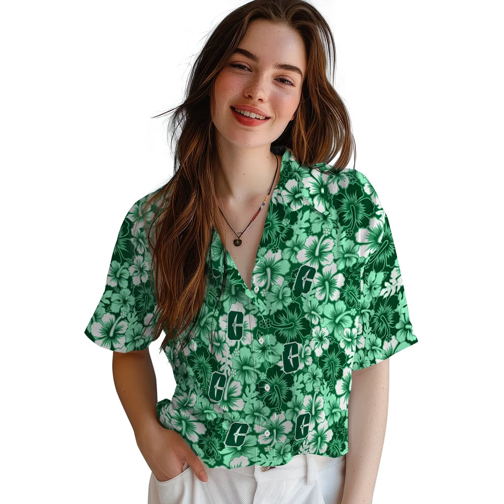 Charlotte 49ers Hawaiian Shirt - Hibiscus Blooms | Moonbestprint