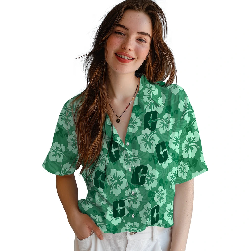 Charlotte 49ers Hawaiian Shirt - Hibiscus Cluster | Moonbestprint