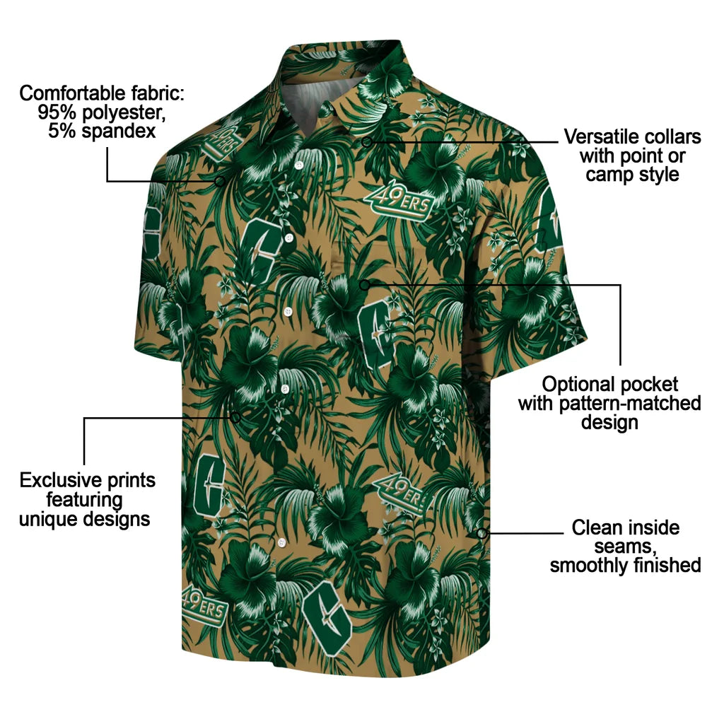 Charlotte 49ers Hawaiian Shirt - Hibiscus Exotic | Moonbestprint