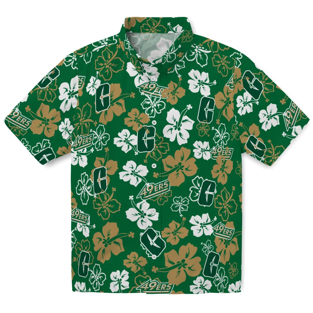 Charlotte 49ers Hawaiian Shirt - Hibiscus Flower Design | Moonbestprint