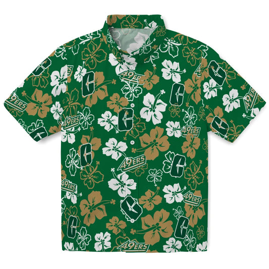 Charlotte 49ers Hawaiian Shirt - Hibiscus Flower Design | Moonbestprint