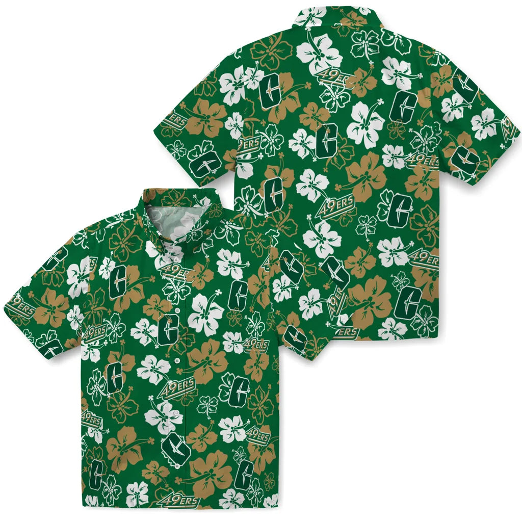Charlotte 49ers Hawaiian Shirt - Hibiscus Flower Design | Moonbestprint