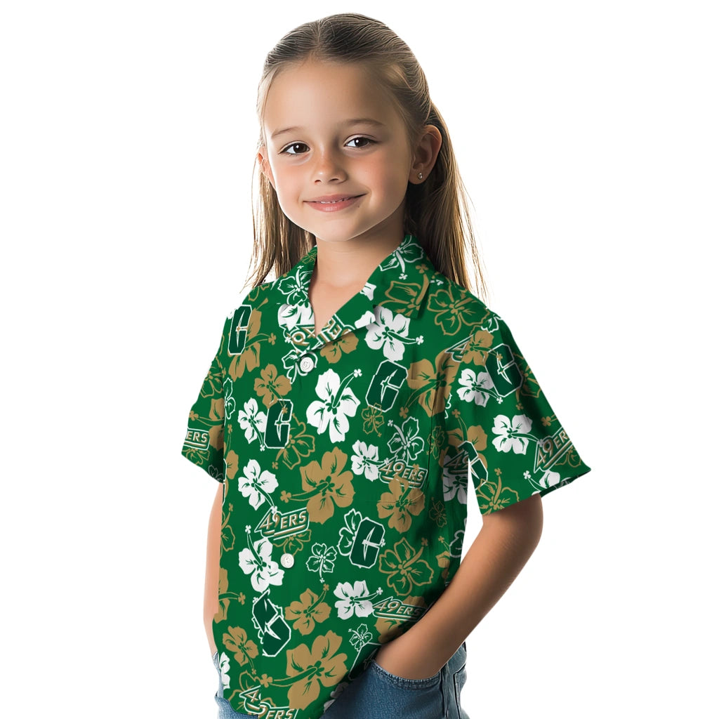 Charlotte 49ers Hawaiian Shirt - Hibiscus Flower Design | Moonbestprint