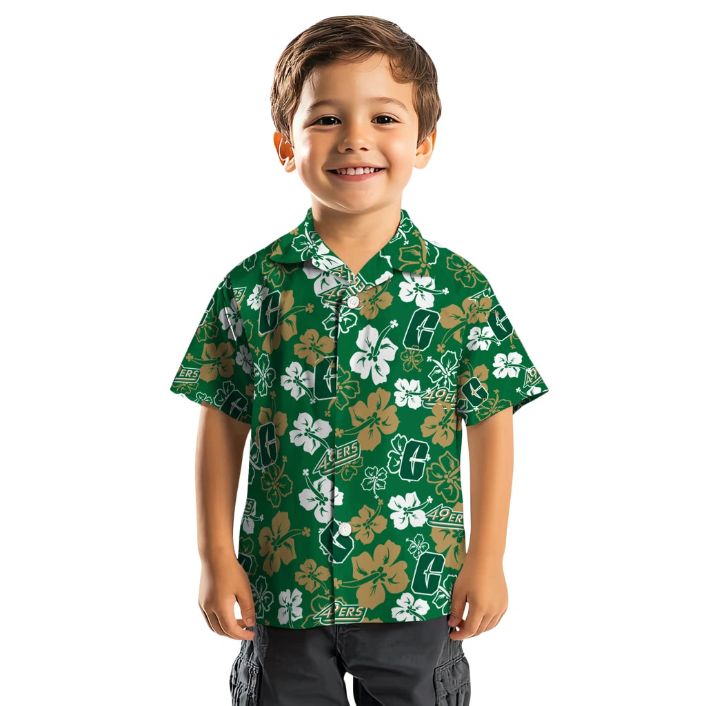 Charlotte 49ers Hawaiian Shirt - Hibiscus Flower Design | Moonbestprint