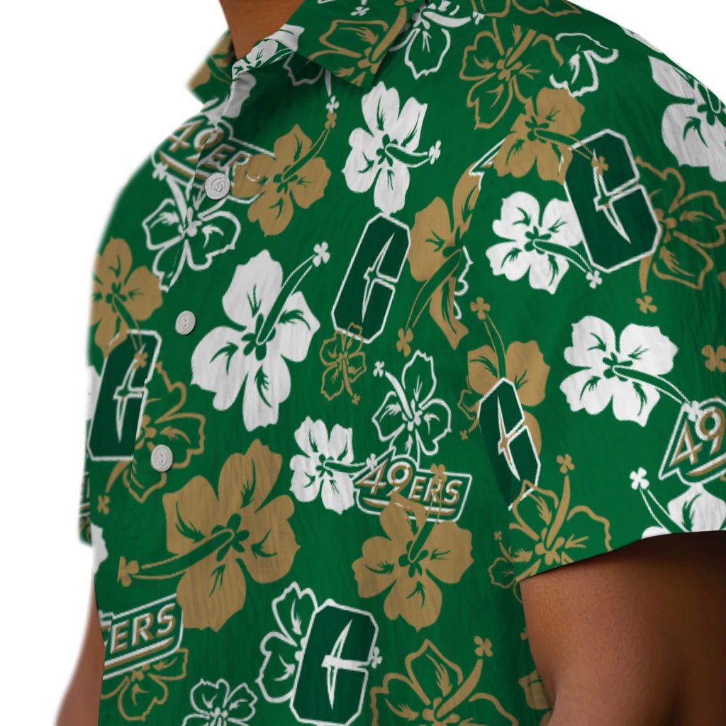Charlotte 49ers Hawaiian Shirt - Hibiscus Flower Design | Moonbestprint