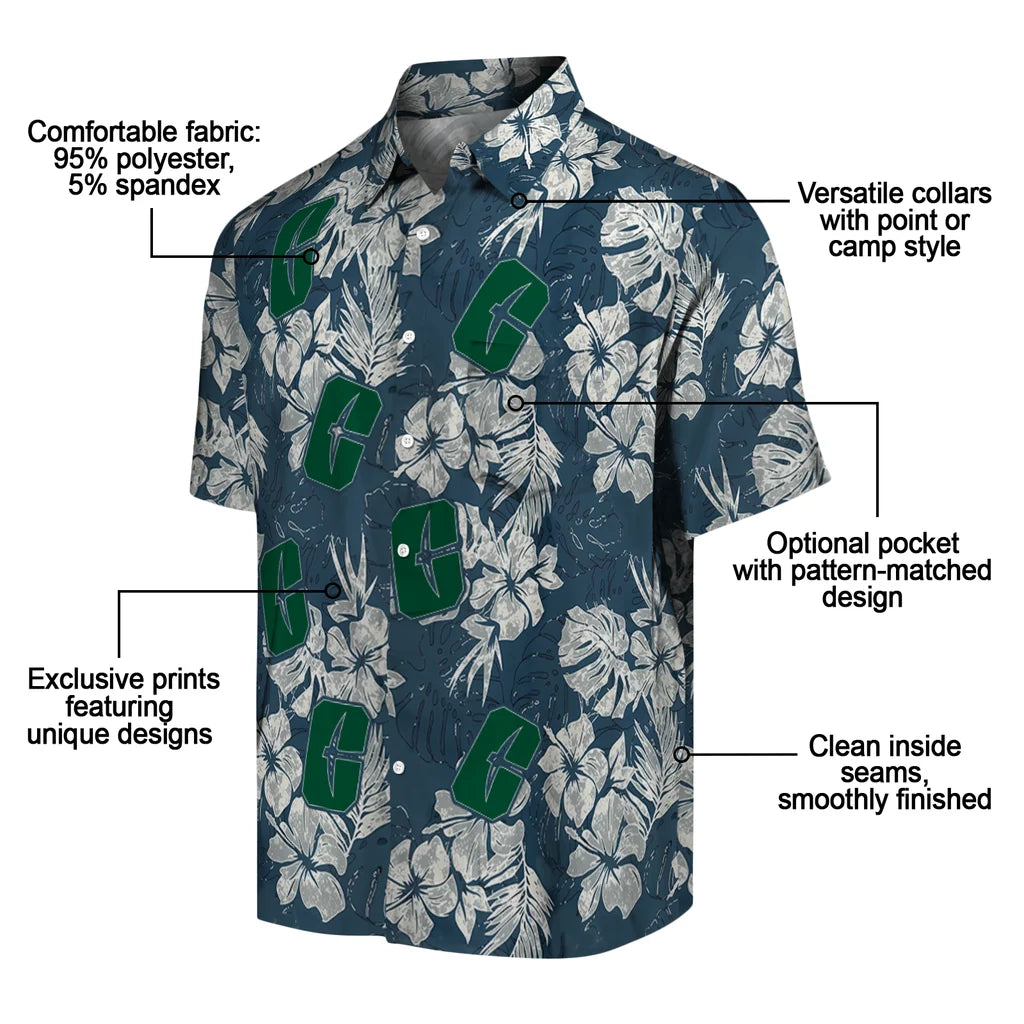 Charlotte 49ers Hawaiian Shirt - Hibiscus Flowers | Moonbestprint