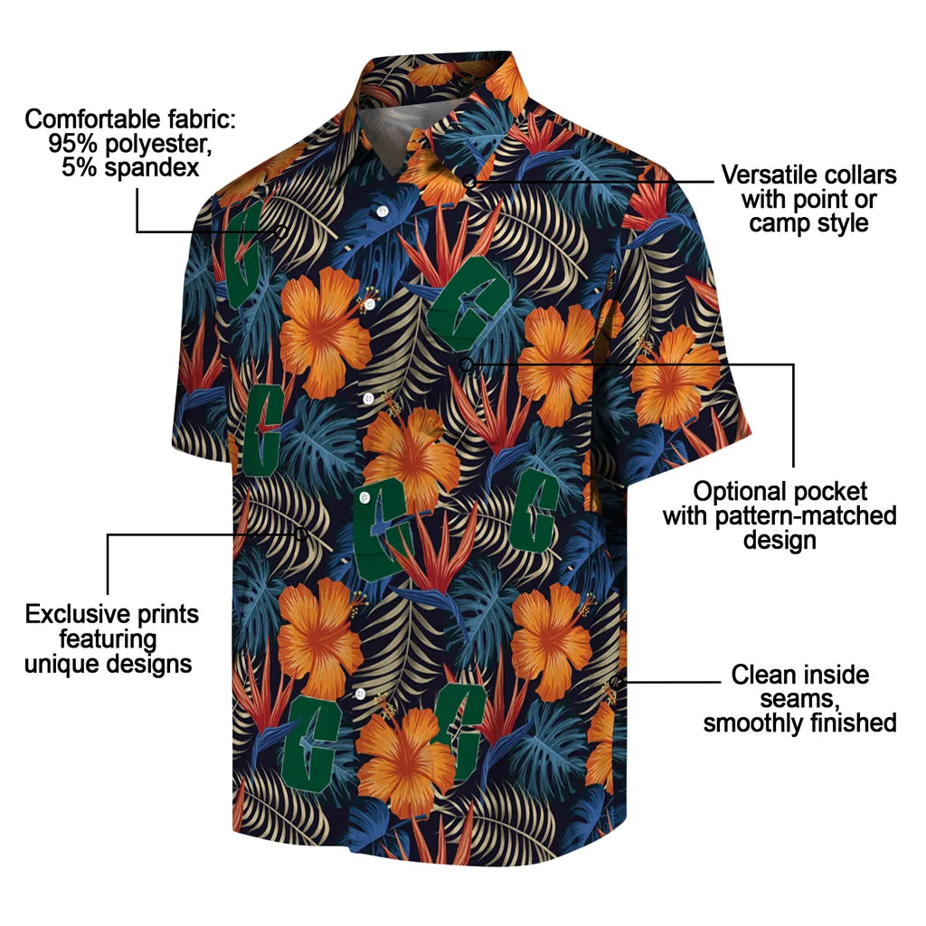 Charlotte 49ers Hawaiian Shirt - Hibiscus Foliage | Moonbestprint