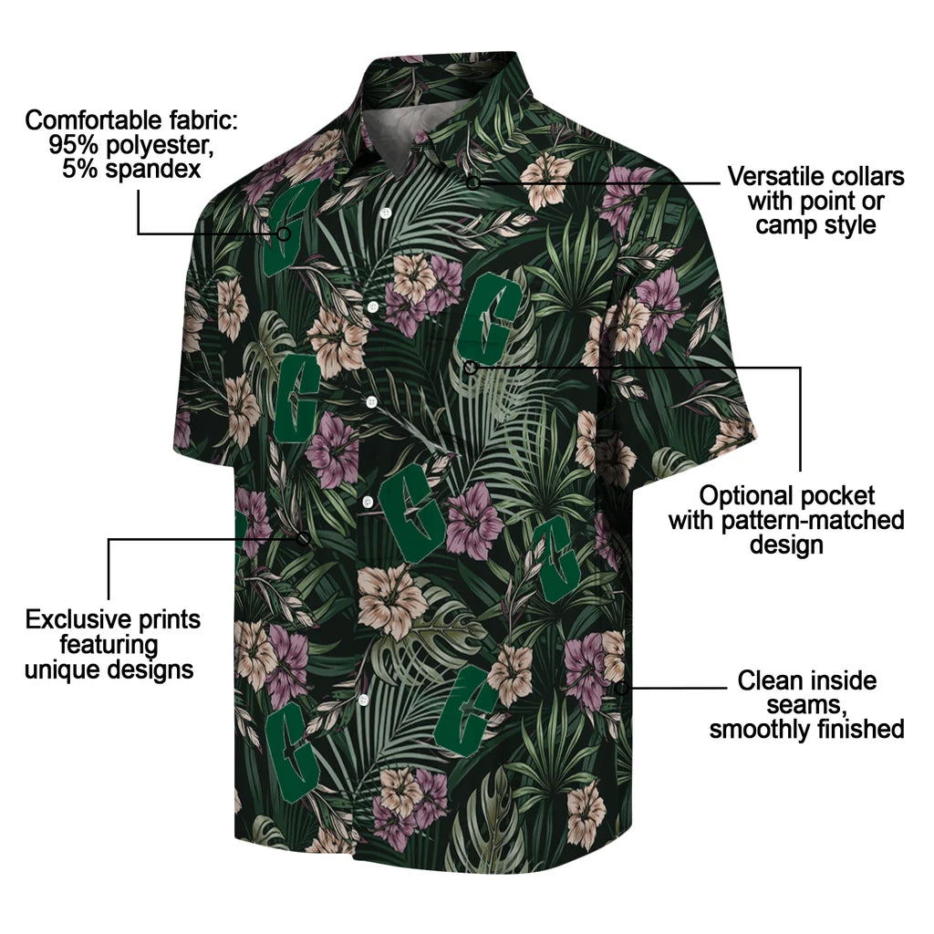 Charlotte 49ers Hawaiian Shirt - Hibiscus Leaves Pattern | Moonbestprint