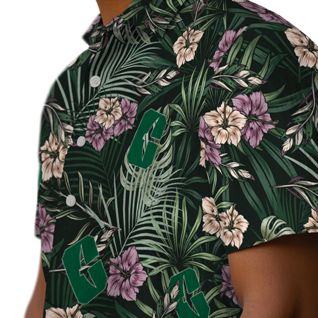 Charlotte 49ers Hawaiian Shirt - Hibiscus Leaves Pattern | Moonbestprint