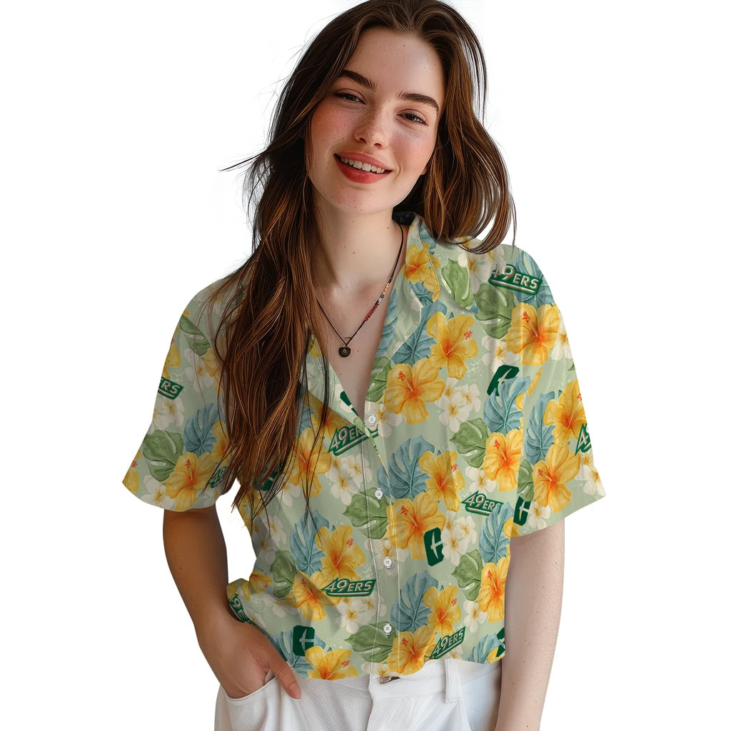 Charlotte 49ers Hawaiian Shirt - Hibiscus Mood | Moonbestprint