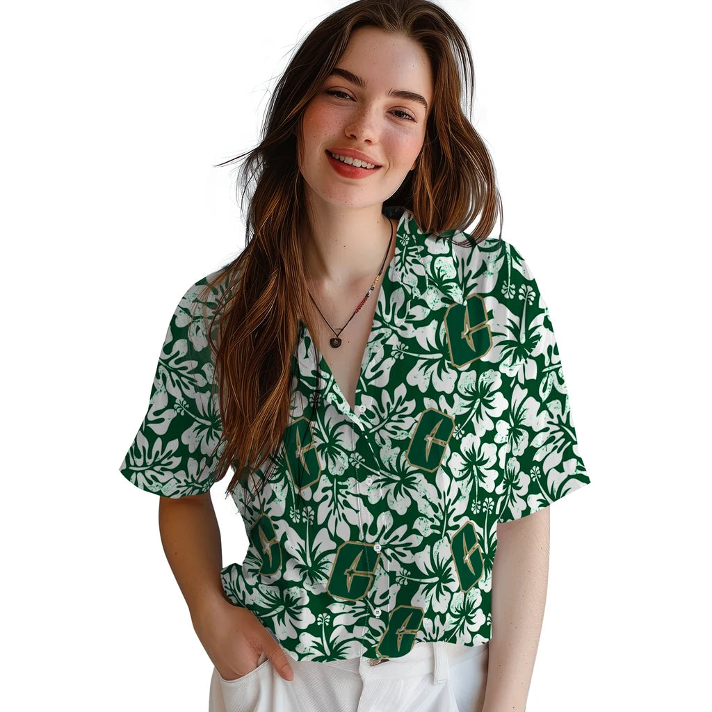 Charlotte 49ers Hawaiian Shirt - Hibiscus Motif | Moonbestprint