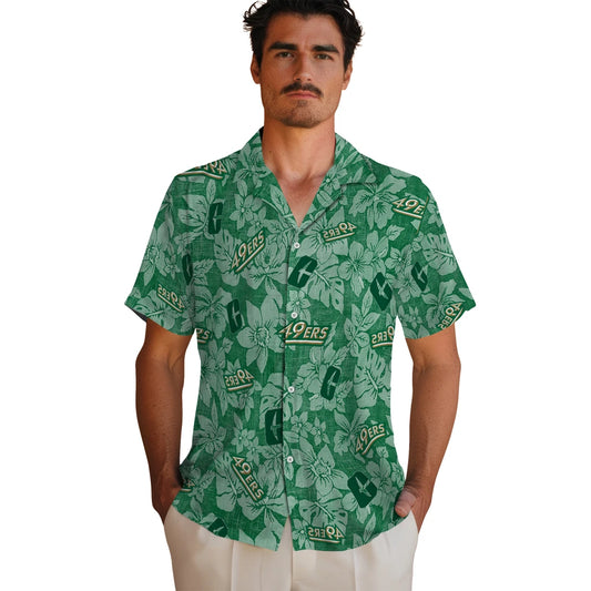 Charlotte 49ers Hawaiian Shirt - Hibiscus Oasis | Moonbestprint