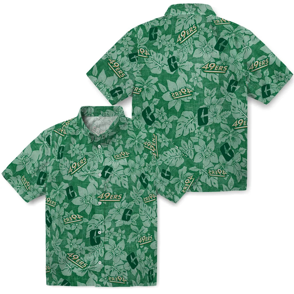 Charlotte 49ers Hawaiian Shirt - Hibiscus Oasis | Moonbestprint