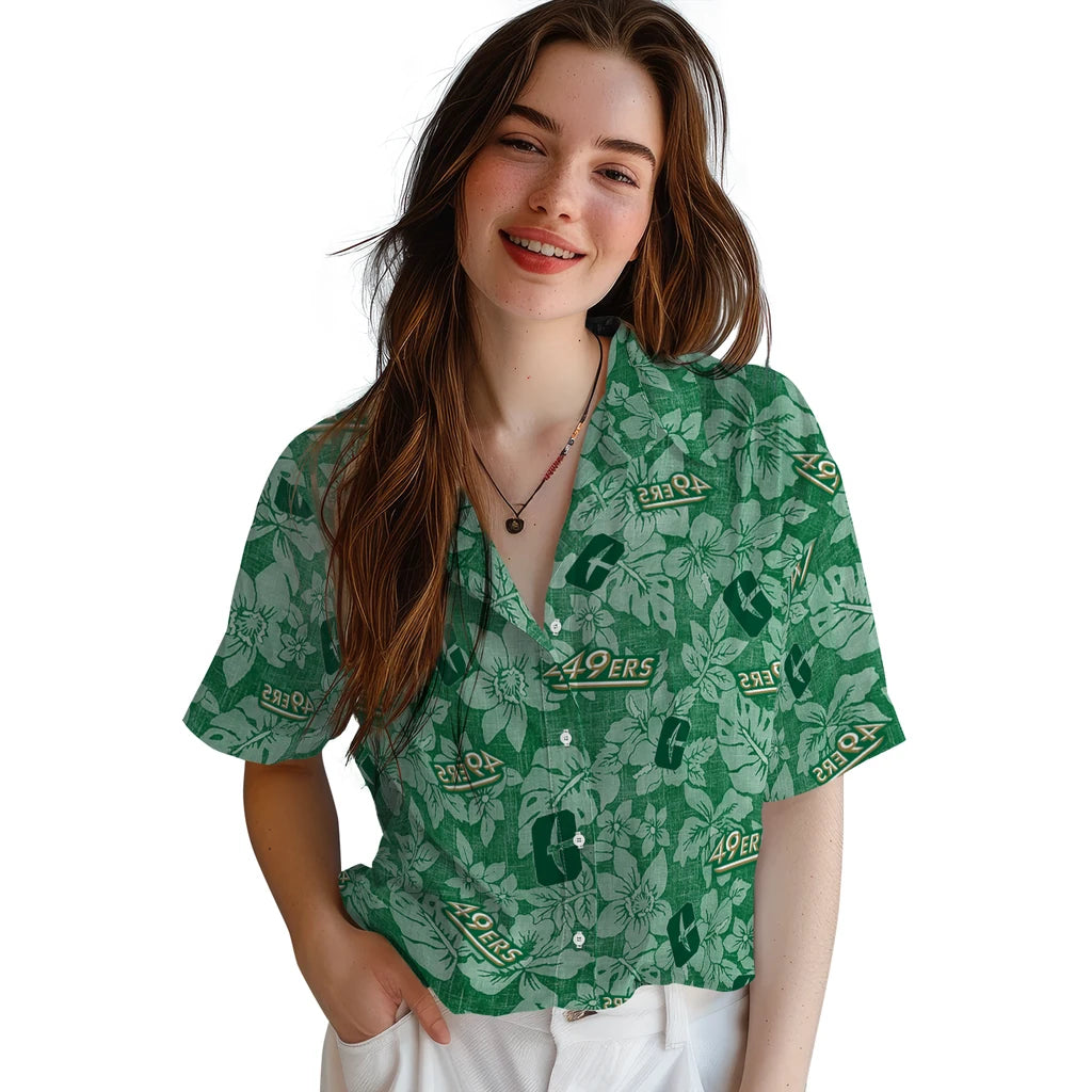 Charlotte 49ers Hawaiian Shirt - Hibiscus Oasis | Moonbestprint