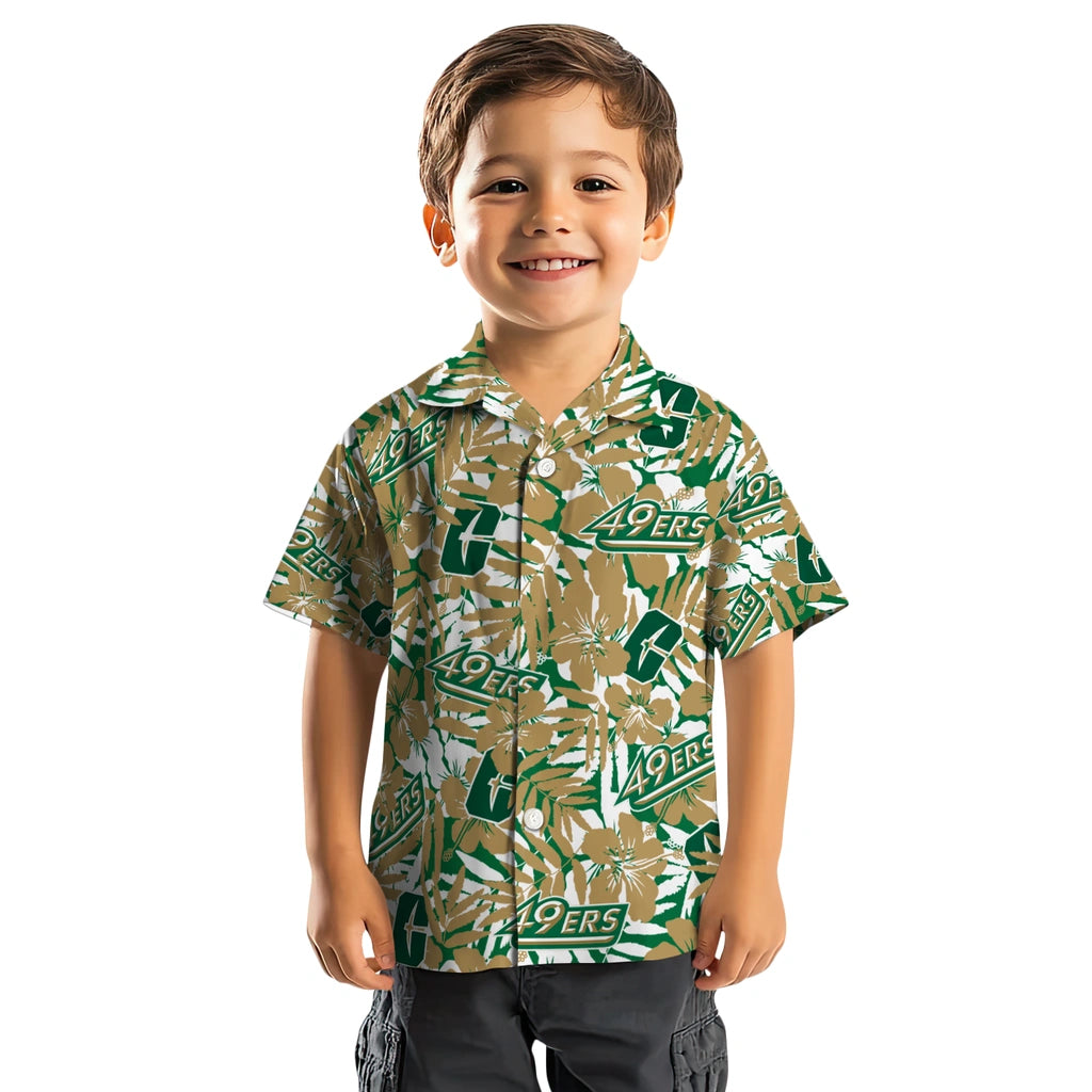 Charlotte 49ers Hawaiian Shirt - Hibiscus Overlay | Moonbestprint