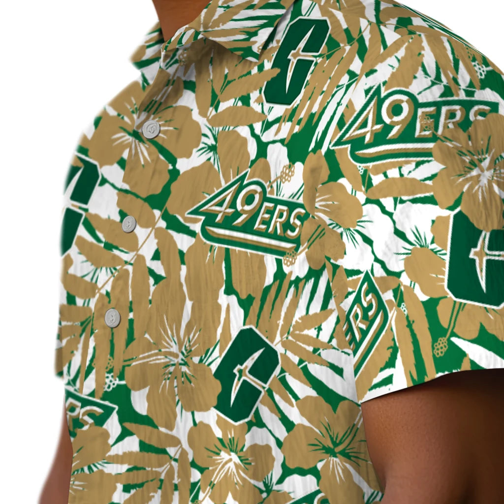 Charlotte 49ers Hawaiian Shirt - Hibiscus Overlay | Moonbestprint