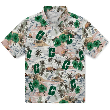 Charlotte 49ers Hawaiian Shirt - Hibiscus Seaside | Moonbestprint