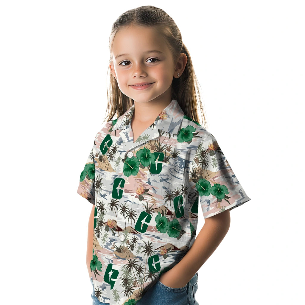 Charlotte 49ers Hawaiian Shirt - Hibiscus Seaside | Moonbestprint