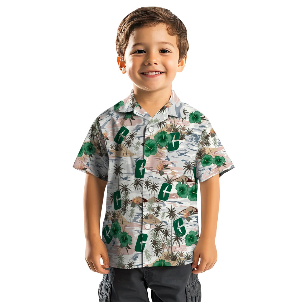 Charlotte 49ers Hawaiian Shirt - Hibiscus Seaside | Moonbestprint