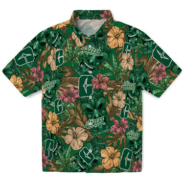 Charlotte 49ers Hawaiian Shirt - Hibiscus Tiki Jungle | Moonbestprint
