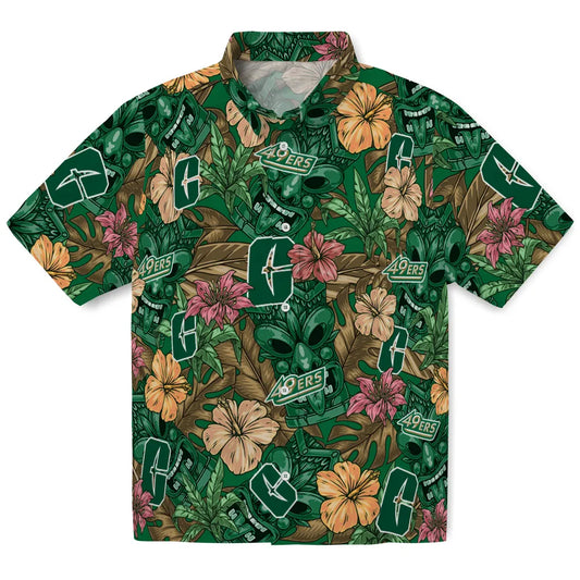 Charlotte 49ers Hawaiian Shirt - Hibiscus Tiki Jungle | Moonbestprint