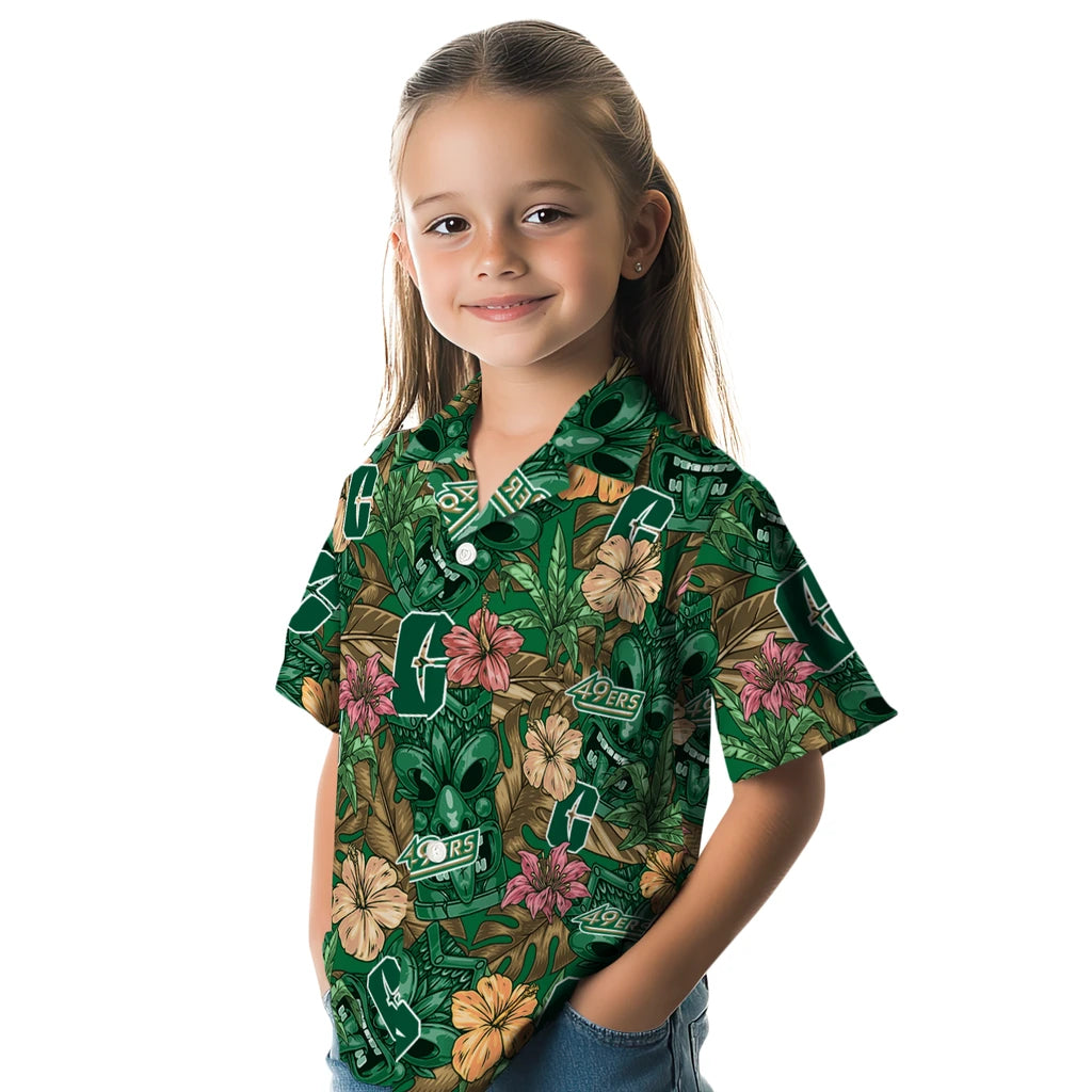 Charlotte 49ers Hawaiian Shirt - Hibiscus Tiki Jungle | Moonbestprint