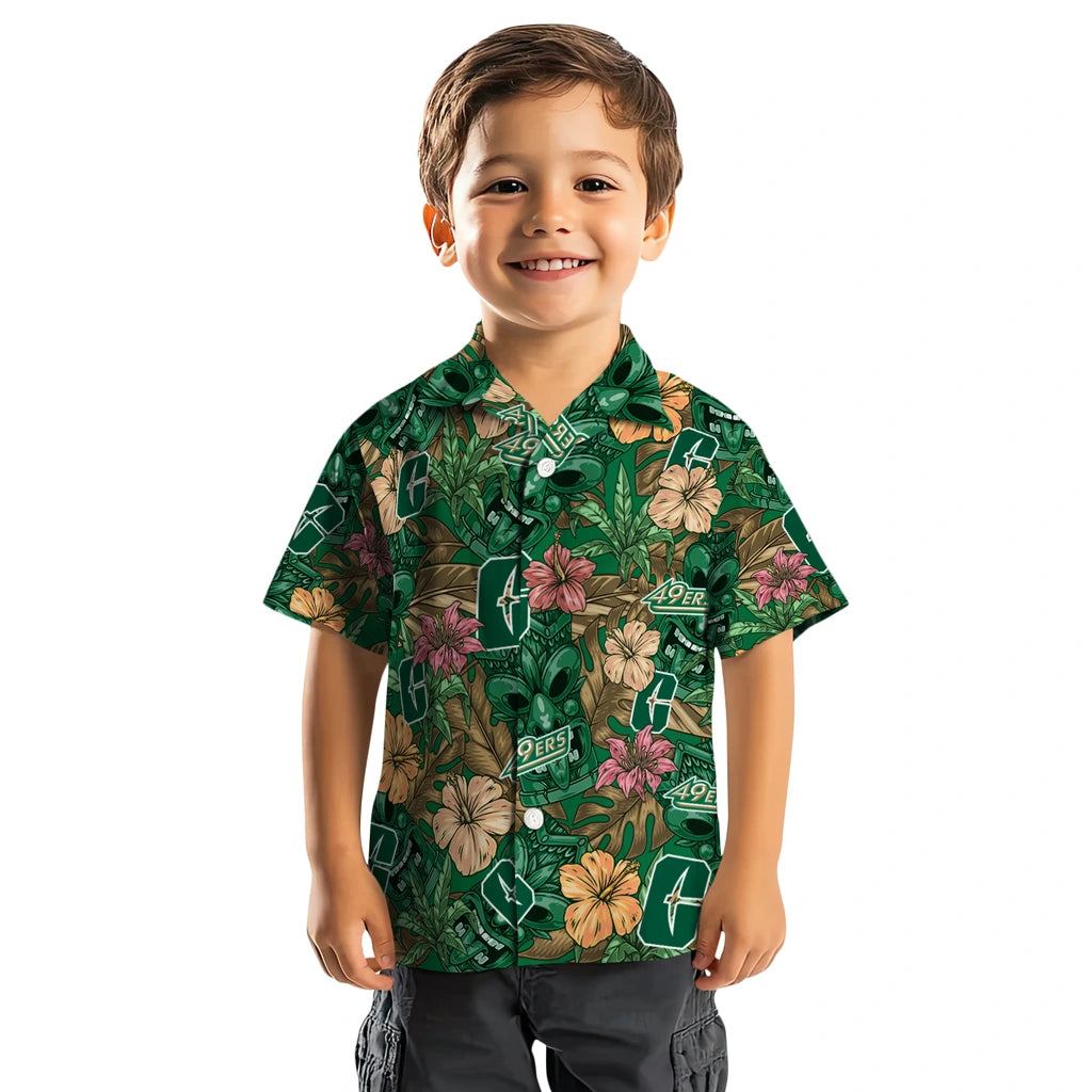Charlotte 49ers Hawaiian Shirt - Hibiscus Tiki Jungle | Moonbestprint