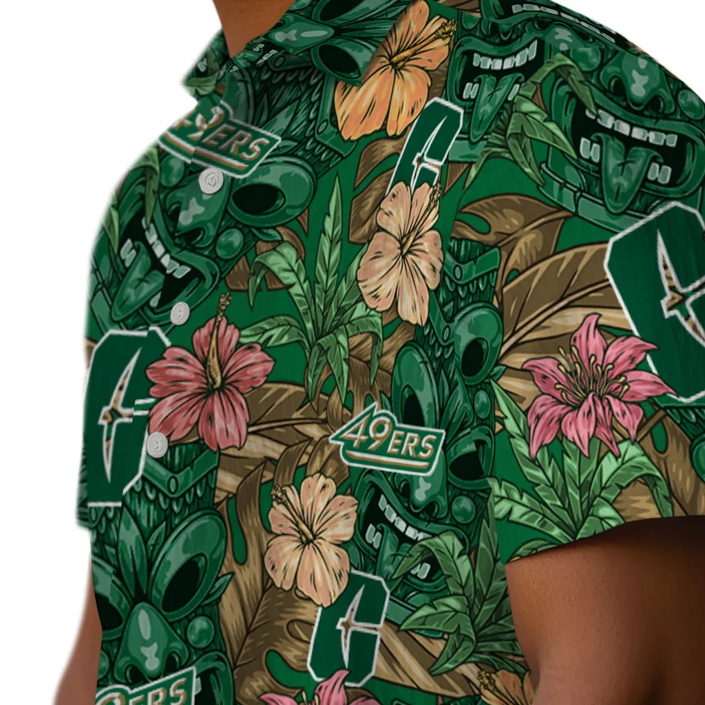 Charlotte 49ers Hawaiian Shirt - Hibiscus Tiki Jungle | Moonbestprint