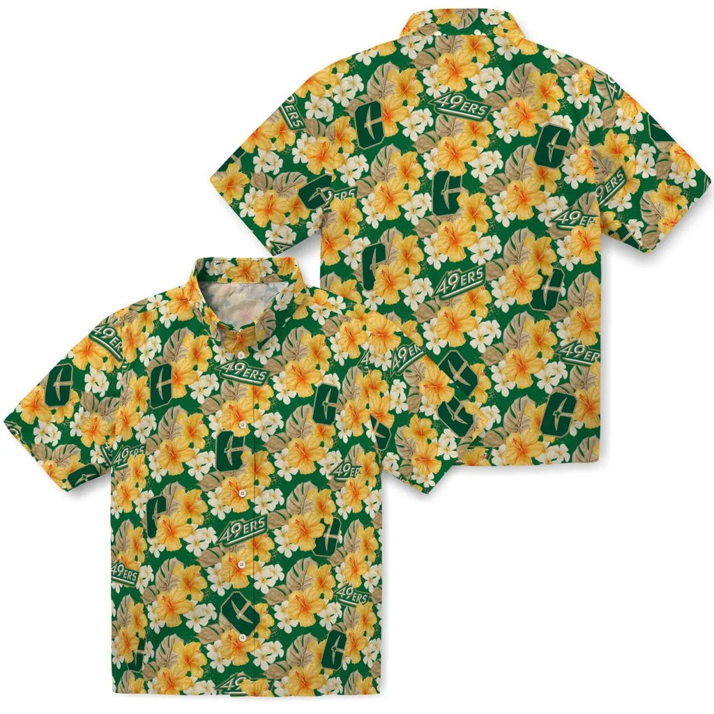 Charlotte 49ers Hawaiian Shirt - Hibiscus Tropics | Moonbestprint