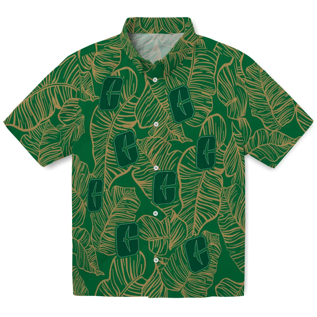 Charlotte 49ers Hawaiian Shirt - Leaf Outline | Moonbestprint