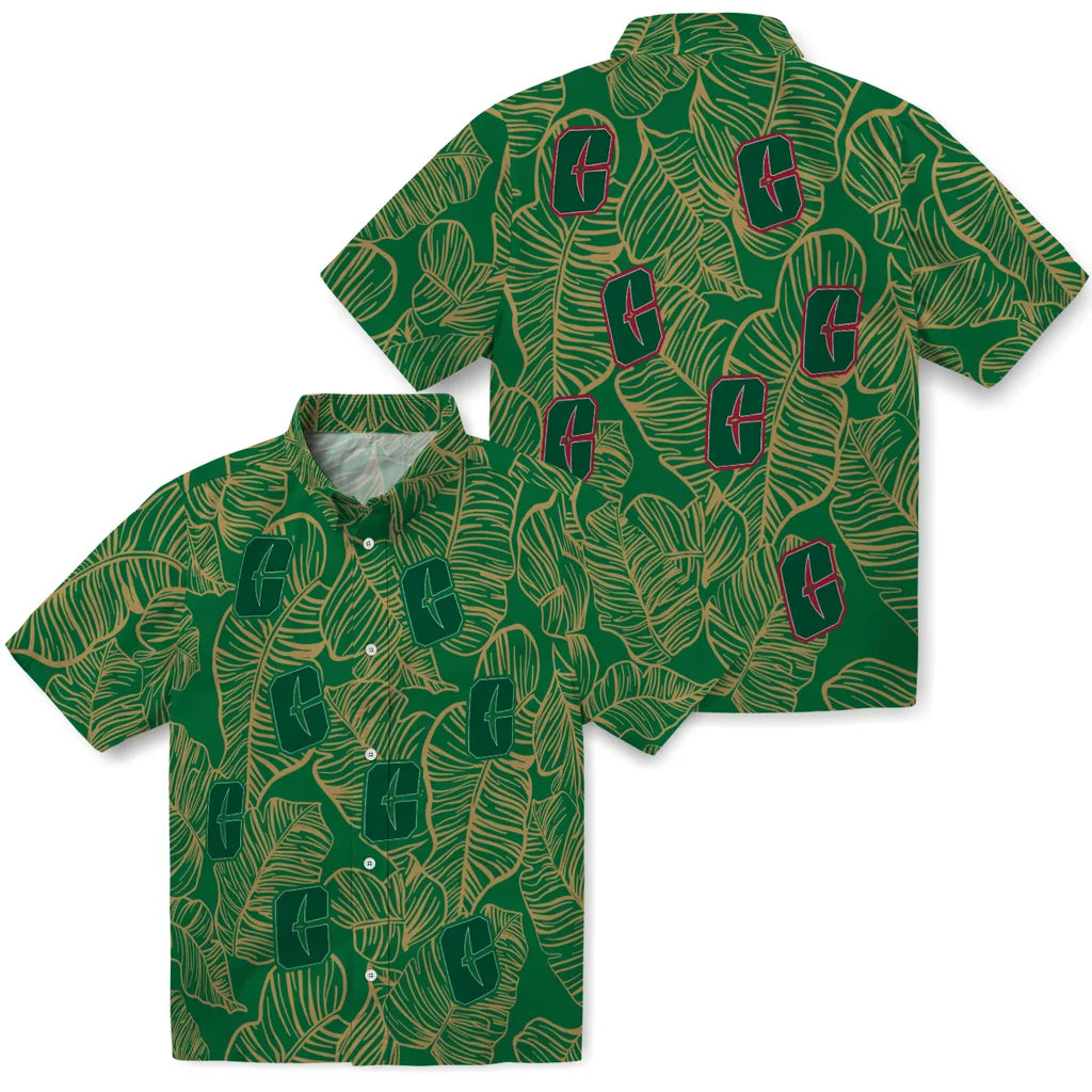 Charlotte 49ers Hawaiian Shirt - Leaf Outline | Moonbestprint