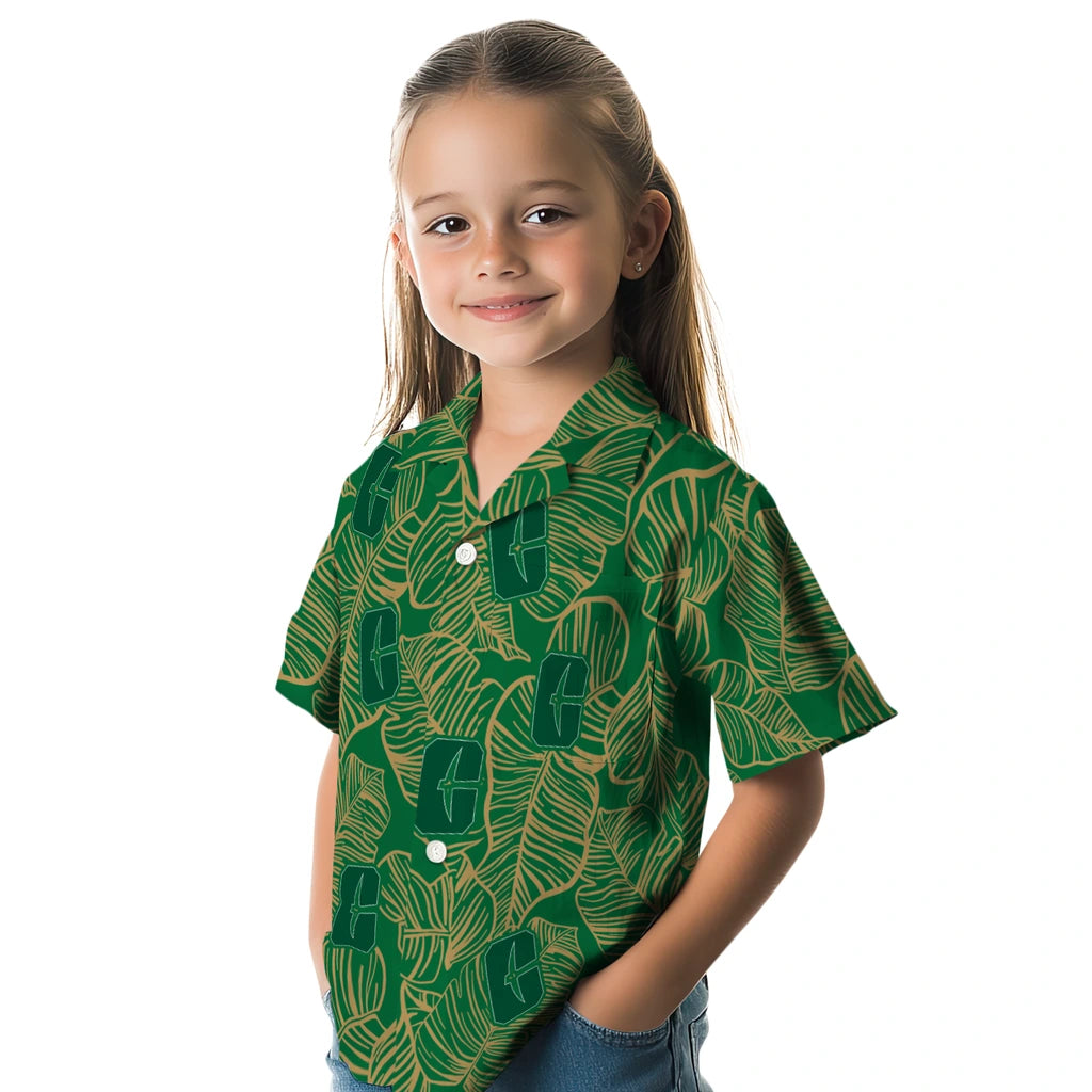 Charlotte 49ers Hawaiian Shirt - Leaf Outline | Moonbestprint