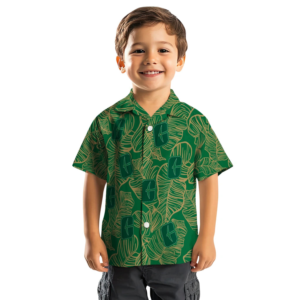Charlotte 49ers Hawaiian Shirt - Leaf Outline | Moonbestprint