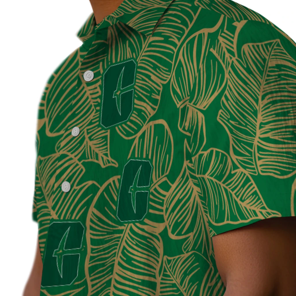 Charlotte 49ers Hawaiian Shirt - Leaf Outline | Moonbestprint