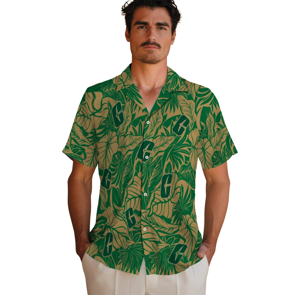 Charlotte 49ers Hawaiian Shirt - Monstera Layer | Moonbestprint