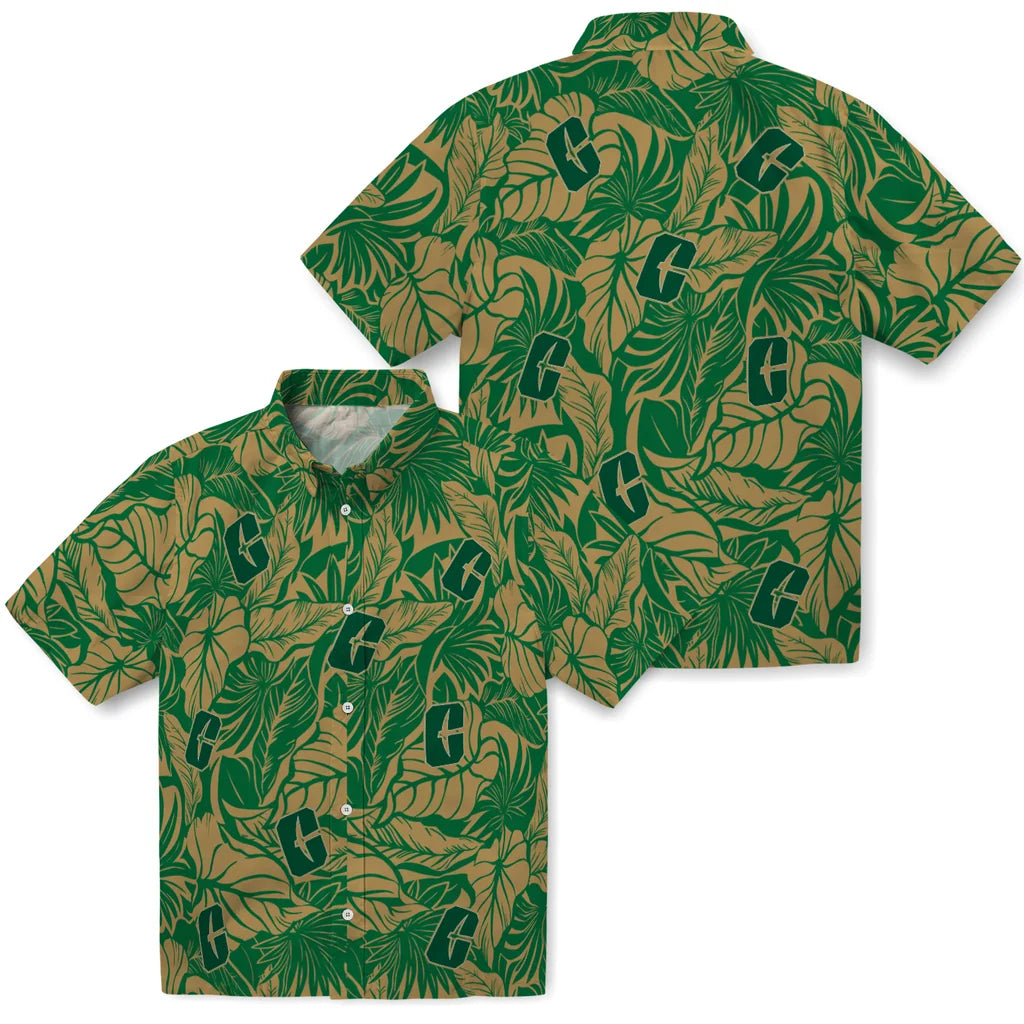 Charlotte 49ers Hawaiian Shirt - Monstera Layer | Moonbestprint