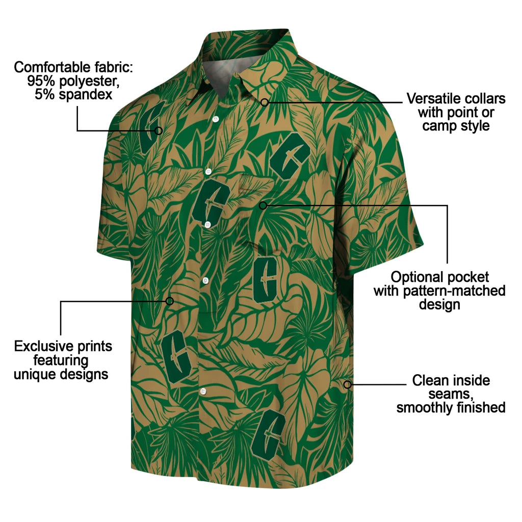 Charlotte 49ers Hawaiian Shirt - Monstera Layer | Moonbestprint