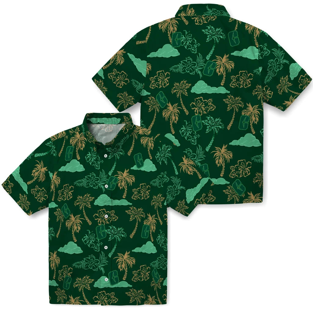 Charlotte 49ers Hawaiian Shirt - Palm And Clouds | Moonbestprint